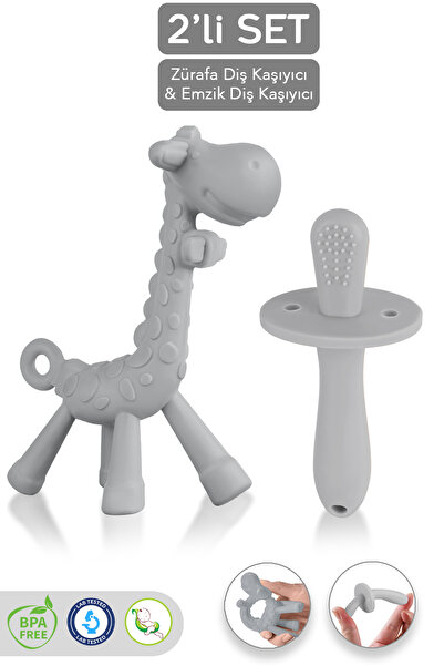 Meleni Baby 2'li Bebek Diş Kaşıyıcı Seti - Silikon Diş Kaşıma Emziği Silikon ...