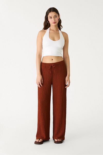 Stradivarius Textured flowing trousers