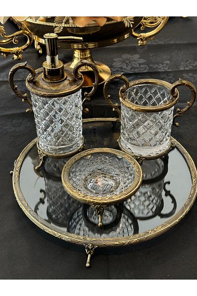 Santara Avangarde Crystal Antique 4 Piece Glass Bathroom Set