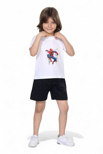 pour la riviere Boy's Summer Shorts Printed Tshirt Bottom Top Cotton Combed Cotton Set of 2