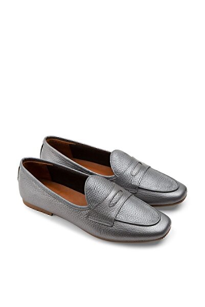 Deery Γυναικείες μπαλαρίνες από γνήσιο δέρμα γκρι