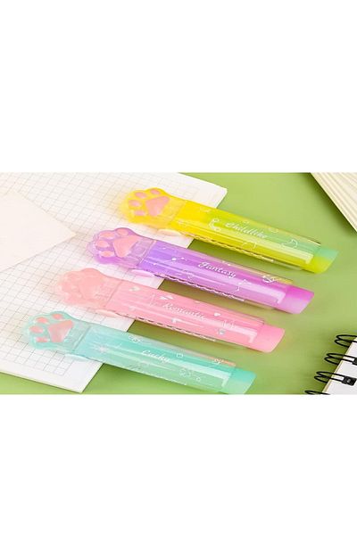 BABUN Extendable Push Pull Paw Girl Boy Children Junior School Lesson Eraser (Random Color)