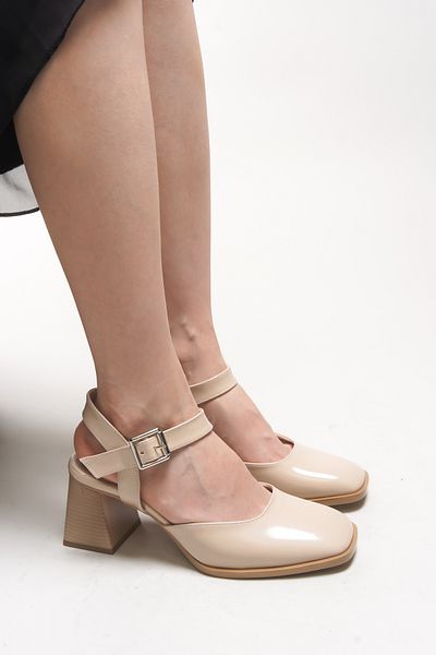 Riccon Aelliania Women's Heeled Shoes 00124450 Beige Patent Leather