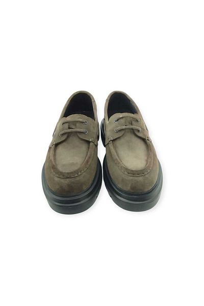 Oneka Shoes 3207Byt8541 Men's Casual Summer Leather Lace-Up Green Suede
