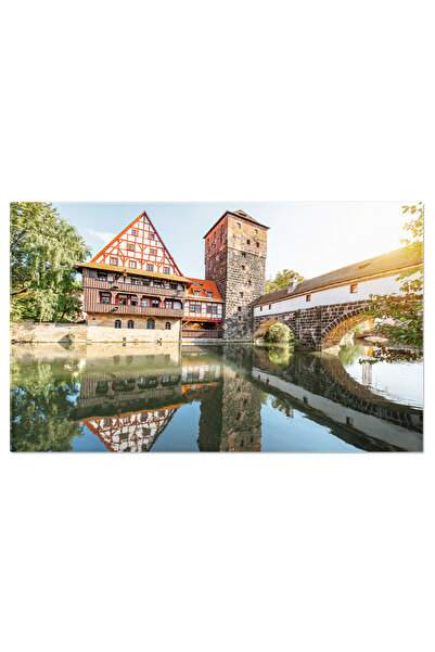 StoryGift Romania Tablou Canvas Vedere asupra Riverside-ului in Nurnberg, Germania, Nuremberg, Arhitectura, Istor