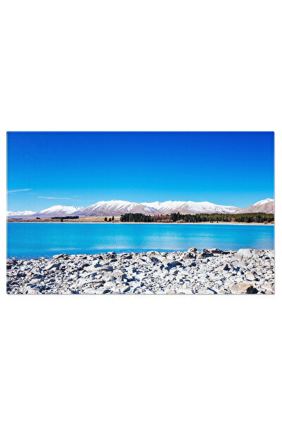 StoryGift Romania Tablou Canvas Lacul Tekapo in Noua Zeelanda, Dupa-amiaza, C...