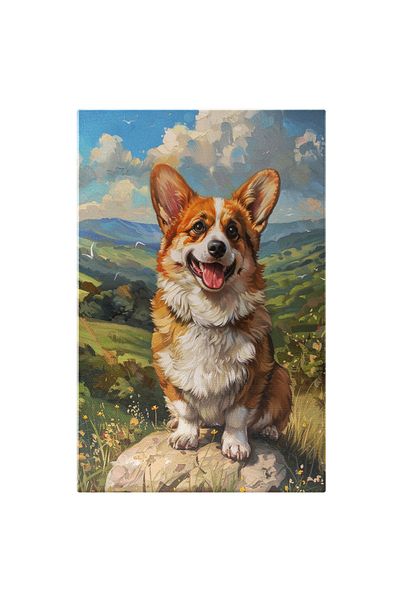 StoryGift Romania Canvas Print Little Dog with Big Ears and Red Fur with Big Happy Eyes and Mouth