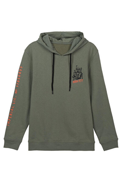 Star Wars Men's hoodie, 100% cotton, green, size S, The Mandalorian