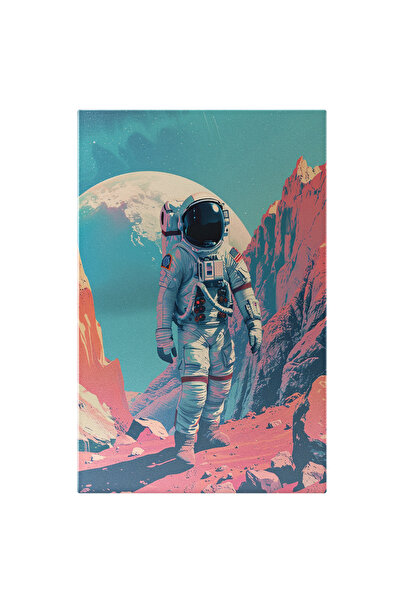StoryGift Romania Tablou Canvas Desen tip pictură cu un astronaut pe lună pri...