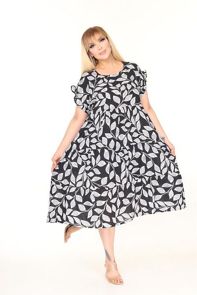 mervemoda Women's Large Size Sleeveless Summer Dress