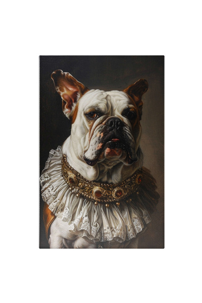 StoryGift Romania Tablou Canvas Furiosul Caine cu OChii Caprui si Zgarda Auri...