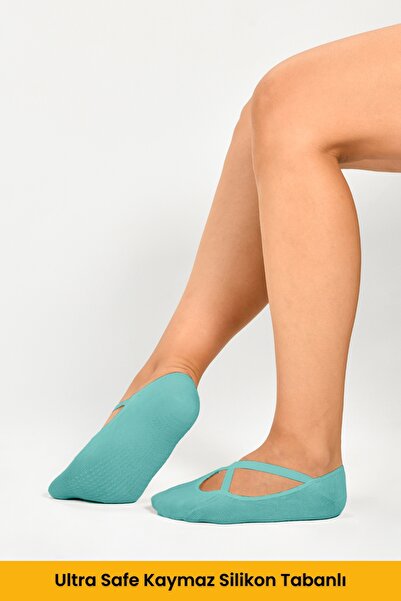 Dore Orijinal Kadın 3 Çift Kaymaz Pilates Yoga Dans Plates Bale İçin Kaydırmaz Tabanlı Çorap 3 x Renk