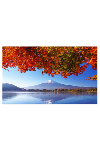 StoryGift Romania Tablou Canvas - Toamna langa muntele Fuji: albastru, kawagu...