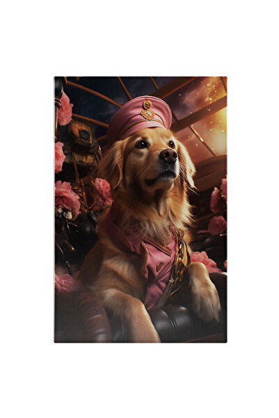 StoryGift Romania Tablou Canvas: Universul imaginar și Nelimitat Călătoria prin Timp Câinele cu Pălărie Roz Pictu