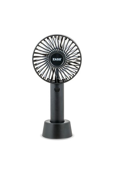 Zass ZPF 02 mini portable fan, 5W power, 3 speed, 1200mAh battery, USB charging 2-6h autonomy, Black