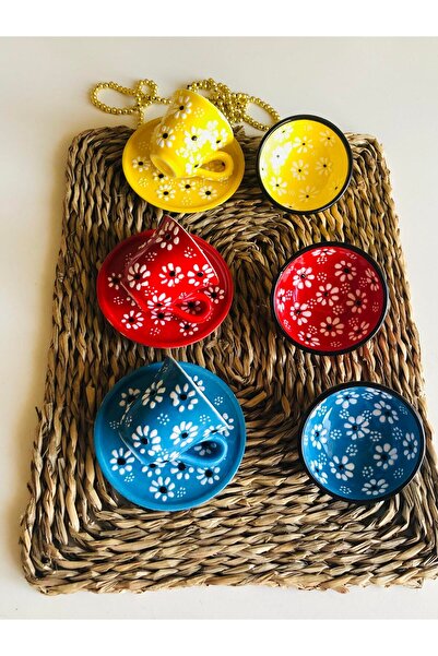 Den Tasarım Hediyelik Mother's Day Special Daisy 3-Piece Coffee Cup Set and T...