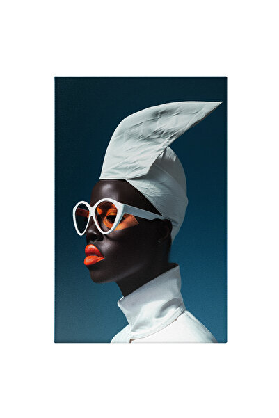 StoryGift Romania Tablou Canvas Portretul Fetei de Culoare cu Buze Portocalii...