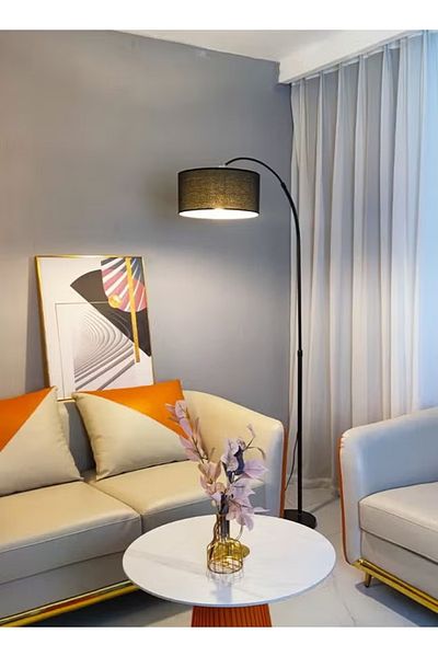 Generic Domuik Floor Lamp For Led Stand Vintage Arc Pole Light With Warm Light Remote Control For Living Roo