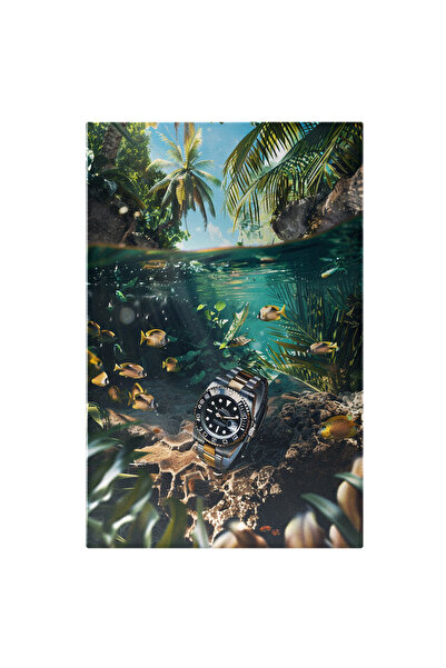 StoryGift Romania Tablou Canvas Ceasul de pe Corali Obiectul Pierdut Rezistent din Apa Oceanului Cald , Pictura D