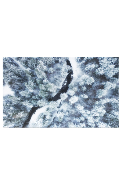 StoryGift Romania Tablou Canvas Vedere Aeriana la Padurea de Iarna si Raul In...