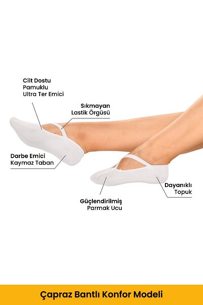 Dore Original Women's 2 Pairs Anti-Slip Sole Pilates Yoga Dance Ballet Plates Anti-Slip Socks - Standard Size