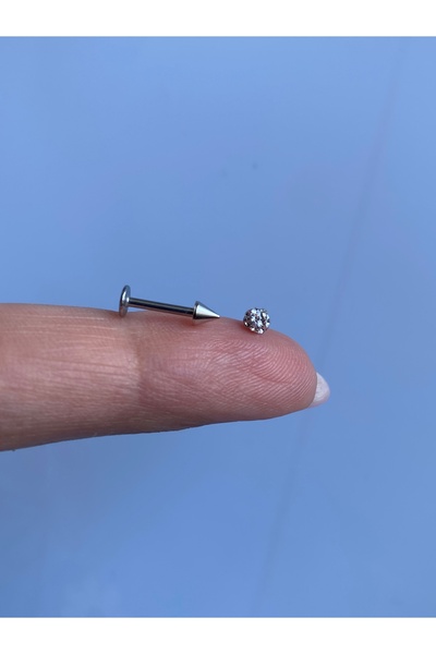 kurukafagift Çelik Çivi Model İki Uçlu Piercing Tragus Helix Kıkırdak Conch 10 mm
