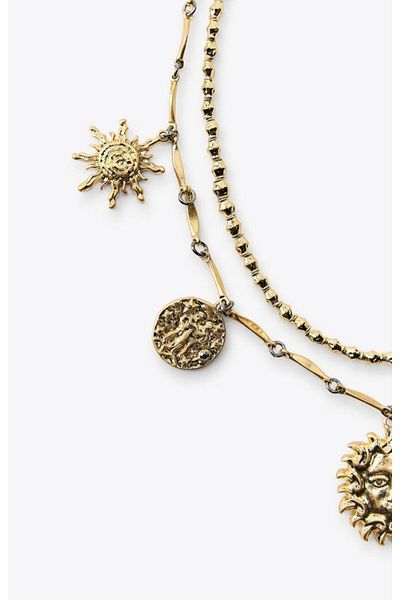 lysiaaccessory Double Sun and Moon Charmlı Necklace Zr Model