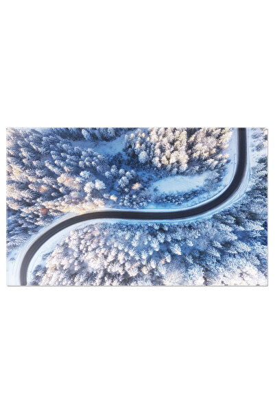 StoryGift Romania Tablou Canvas Drum si Padure de Iarna din Aer, iarna, padur...