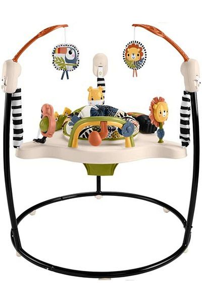 WePro Store Baby Jumper with Activity Center, Adjustable Height, 360° Seat, Sounds, Lights, Zebra Design