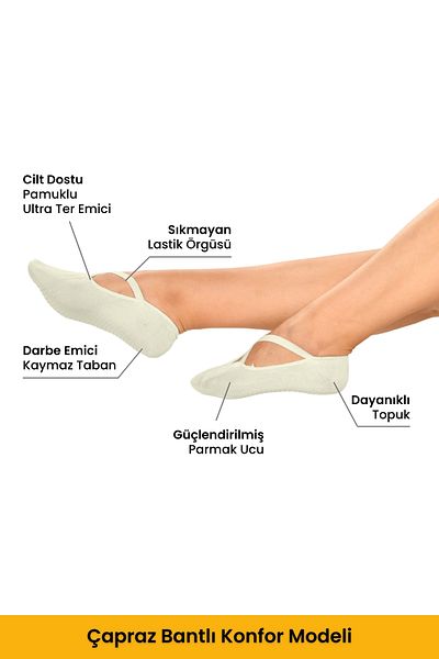 Dore Original Women's 2 Pairs Anti-Slip Sole Pilates Yoga Dance Ballet Plates Anti-Slip Socks - Standard Size
