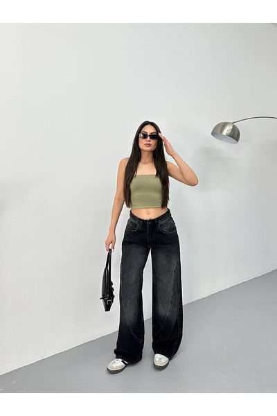 DENİKK Trend Special Design Ribbon Detail Wide Leg Comfortable Fit Palazzo Trousers