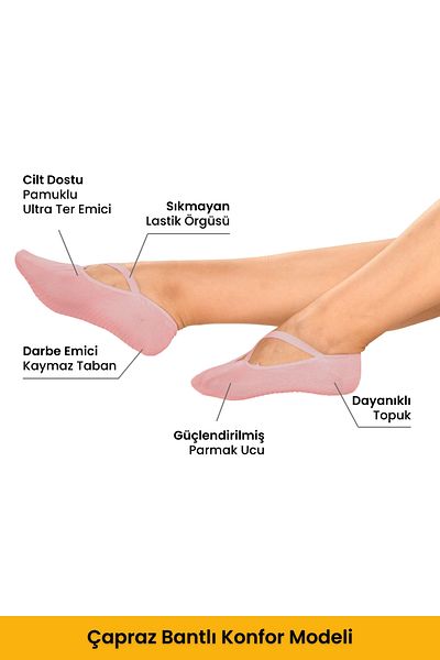 Dore Original Women's 3 Pairs of Non-Slip Pilates Yoga Dance Plates Non-Slip Sole Socks for Ballet 3 X Colors