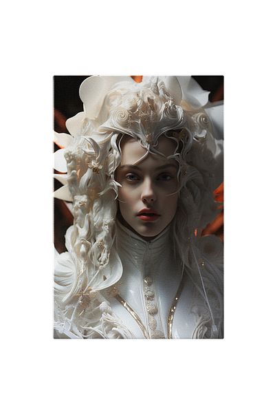 StoryGift Romania Canvas Painting: Illustration with a girl in white clothing - futuristic style Digital Painting