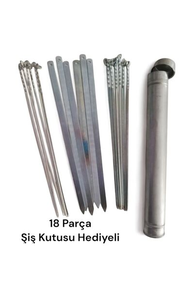 YILMAZNARGİLE Mangal Seti (50 CM)- 6 Adana Kebap Şişi, ,6 Adet Ciğer,6 Adet K...