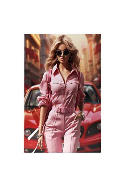 StoryGift Romania Tablou Canvas: Rich Woman cu Masina Sport imbracata Elegant cu Bratari la mana si Cercei Pictu