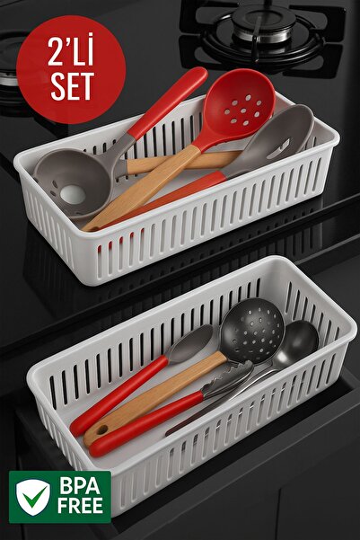 Open Home Concept 2-Piece Drawer Cutlery Basket Organizer