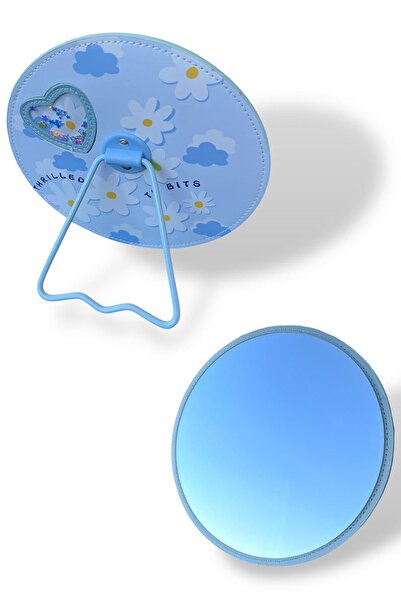 TAKIŞTIR Mavi Renk Karışık Figürlü Yuvarlak Masa Aynası