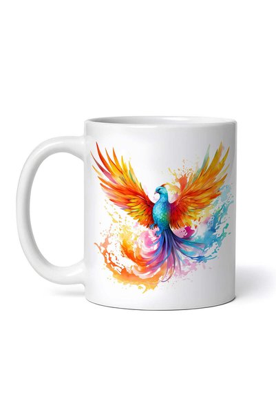 OEM Cană albă personalizată, Pheonix Rya Bird, INOVATIX®. 330ml
