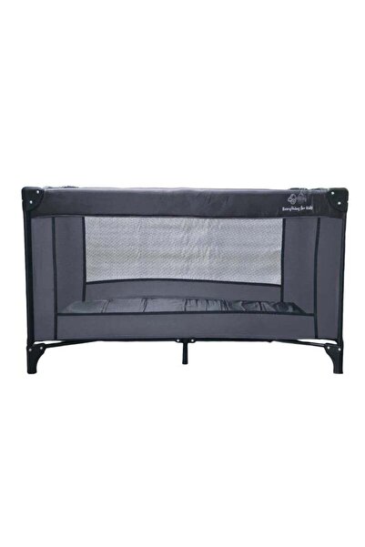 BabyCara Portable Baby Bed Travel Cot And Playpen - Quick Foldable with Carrying Bag 120x60cm Dark Grey