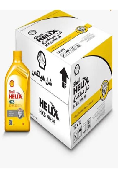 SHELL Shell Helix HX5 10W-30 Multigrade Engine Oil - Carton (12 x 1L) - Reliable performance and effective engine cleaning