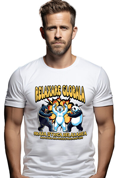 StoryGift Romania Tricou Barbati Urs Brun Urs Panda Si Urs Polar Relaxare Glo...