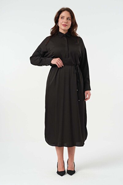 Gemko فستان قميص بحزام - أسود