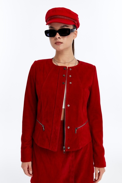 CE-YIL DERİ ÜRÜNLERİ Women Genuine Leather Jacket