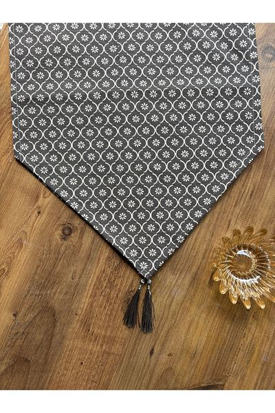 HALFART Γκρι Clover Duck Linen Runner |   Αδιάβροχο, ανθεκτικό στους λεκέδες |   Κομψή και μοντέρνα διακόσμηση τραπεζιού