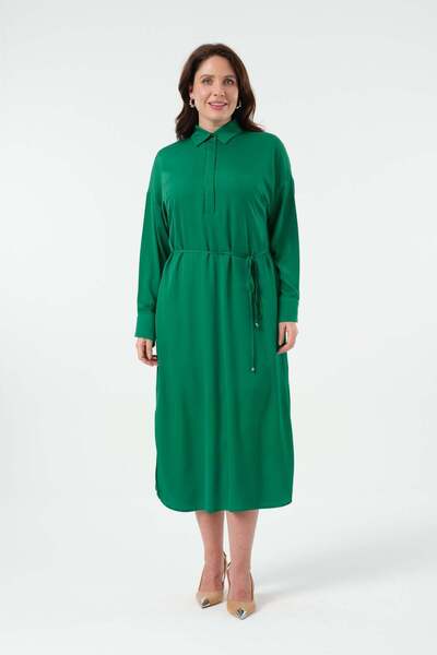 Gemko فستان قميص بحزام - زمردي