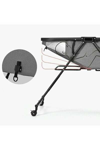 BabyCara 2-in-1 Rocking Baby Cot Adjustable Heights Bedside Foldable Portable Bassinet for Newborns Grey