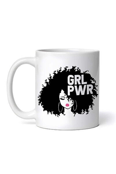 OEM Εξατομικευμένη λευκή κούπα, Woman Face Grl Pwr, INOVATIX®. 330ml