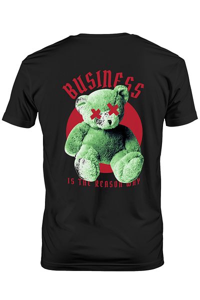 StoryGift Romania Tricou Barbati Ursulet Verde Cu Mesajul in Engleza Business is the Reason Why si Design NF STG
