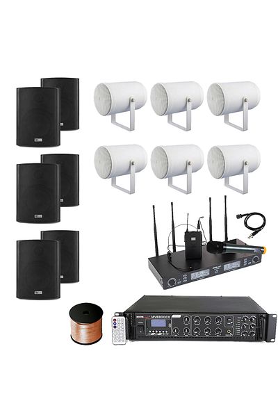 Audiosat Church Speaker Kit with Wireless Microphones - Church Pro S6