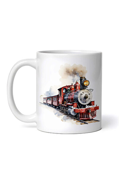 OEM Cană albă personalizată, tren cu aburi vintage, INOVATIX®. 330ml